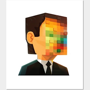 pixel head Posters and Art